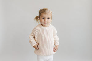 Chunky Knit Sweater | Vanilla - MOOGCO Baby