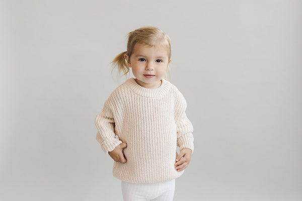 Chunky Knit Sweater | Vanilla - MOOGCO Baby