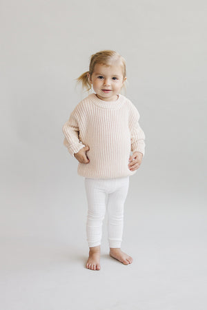 Chunky Knit Sweater | Vanilla - MOOGCO Baby