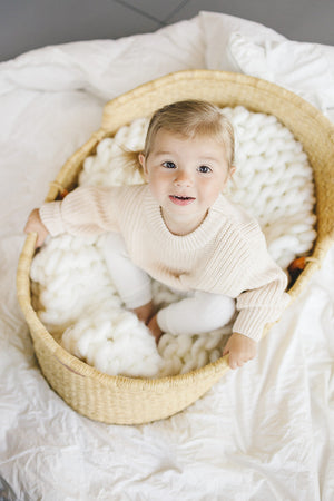 Chunky Knit Sweater | Vanilla - MOOGCO Baby