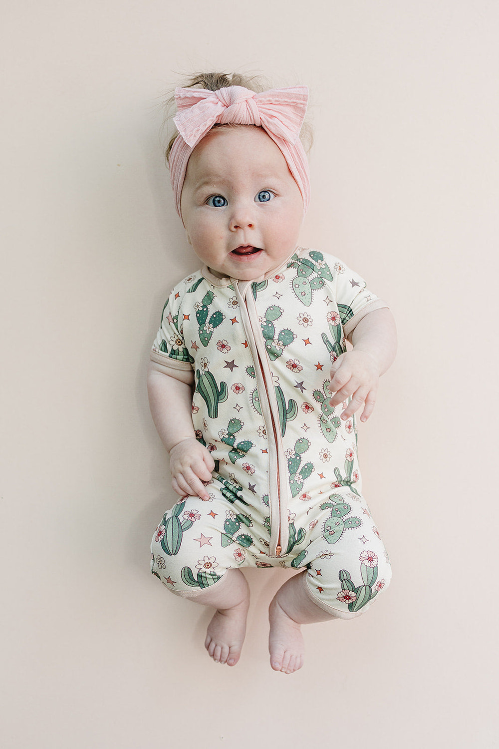 Bamboo Shorty Romper | Cactus Flowers