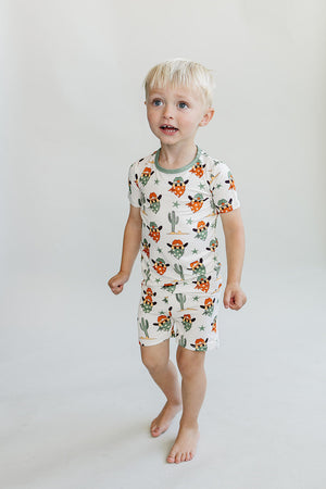 Bamboo Two Piece Shorts Set | Smiley Cowboy - MOOGCO Baby