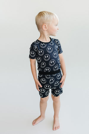 Bamboo Two Piece Shorts Set | Electric Smiley - MOOGCO Baby