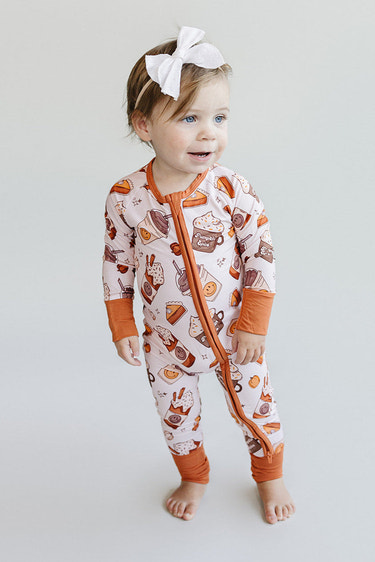 Bamboo Zip Romper | Pumpkin Spice - MOOGCO Baby