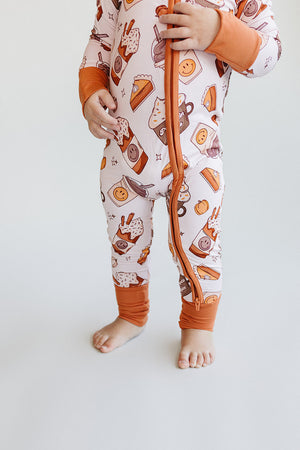Bamboo Zip Romper | Pumpkin Spice - MOOGCO Baby