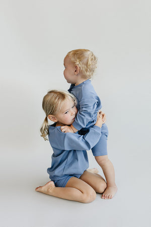 Biker Shorts Set | Blue - MOOGCO Baby