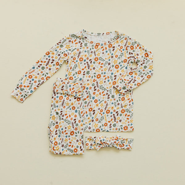 Bamboo Two Piece Set | Fall Flowers - MOOGCO Baby