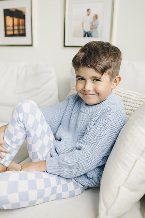 Chunky Knit Sweater | Blue - MOOGCO Baby