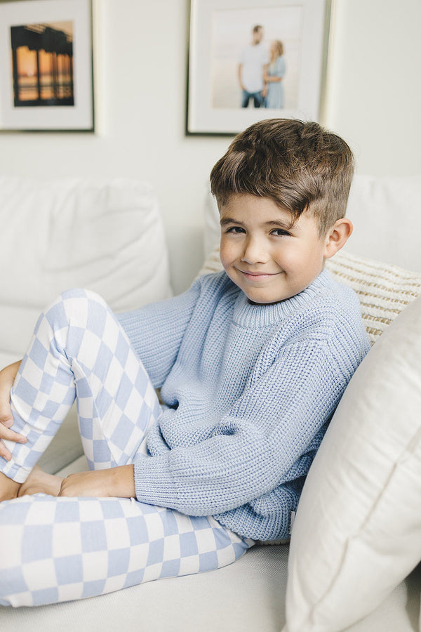 Chunky Knit Sweater | Blue - MOOGCO Baby