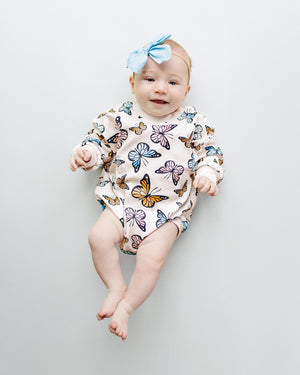Baby Bubble Romper with Butterfly Print - Cute and Comfortable Outfit for Infants
