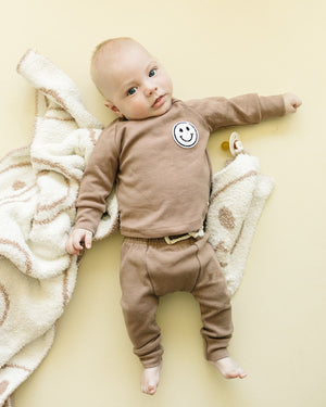 Smiley Plush Lovey | Latte - MOOGCO Baby