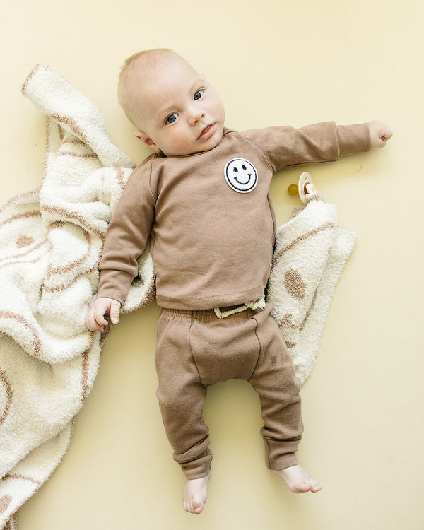 Smiley Plush Lovey | Latte - MOOGCO Baby