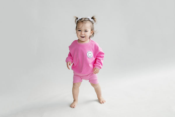 Biker Shorts Set | Pink - MOOGCO Baby