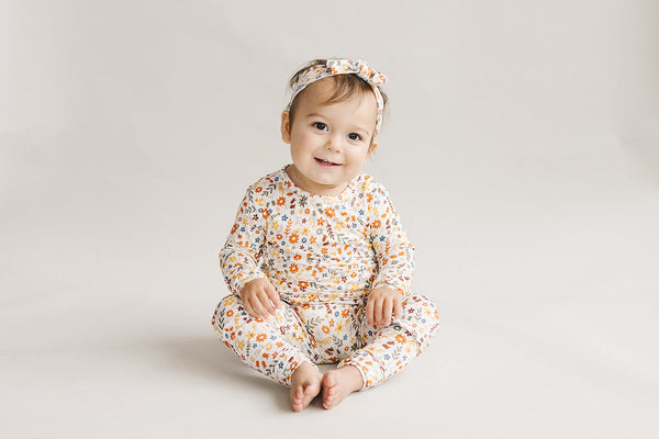 Bamboo Two Piece Set | Fall Flowers - MOOGCO Baby