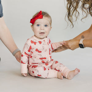 Bamboo Zip Romper | Cherry Heart - MOOGCO Baby