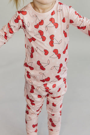 Bamboo Two Piece Set | Cherry Heart - MOOGCO Baby