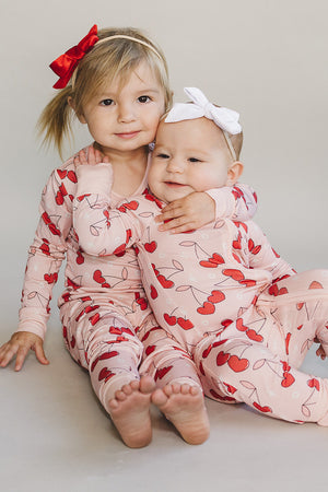 Bamboo Two Piece Set | Cherry Heart - MOOGCO Baby