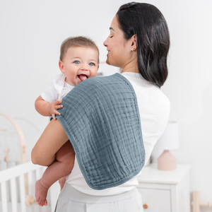 Muslin Burp Cloths in Pacific Blue