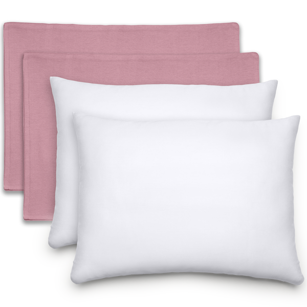 Toddler Pillows with Soft Cotton Pillow Case in Mauve