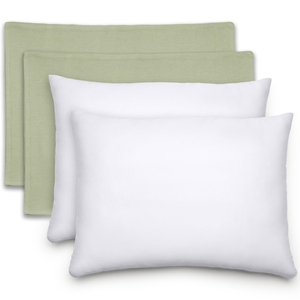 Toddler Pillows with Soft Cotton Pillow Case in Sage