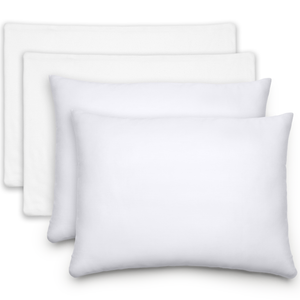 Toddler Pillows with Soft Cotton Pillow Case in White