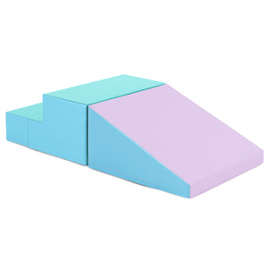 2-Piece Step and Slide Climber for Infants and Toddlers Baby Soft Play Set Foam Blocks