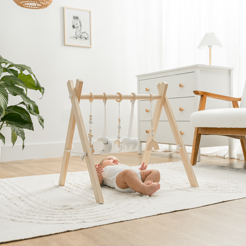 Baby Play Gym in Natural Wood