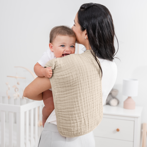 Muslin Burp Cloths in Sand