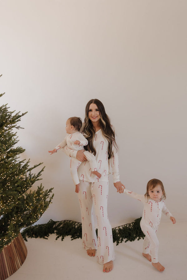 Bamboo Zip Pajamas | Candy Cane