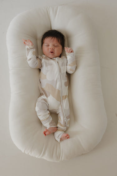 Bamboo Zip Pajamas in Camo 2.0 for babies, featuring soft fabric and easy zip design. Perfect for comfort and style.