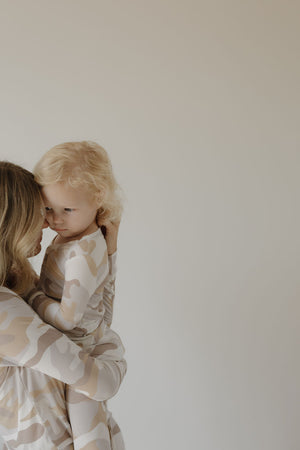 Bamboo Two Piece Pajamas in Camo 2.0 for babies, displayed at angle 10. Soft, stylish, and comfortable sleepwear.