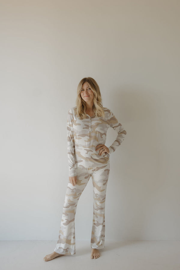 Women's Long Sleeve Bamboo Pajama | Camo 2.0