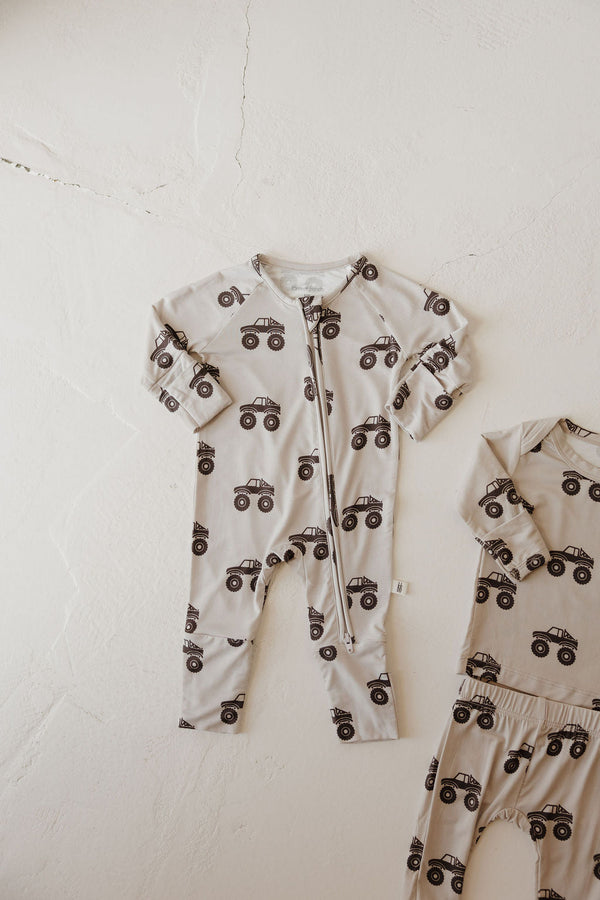 Bamboo Zip Pajamas | Monster Truck