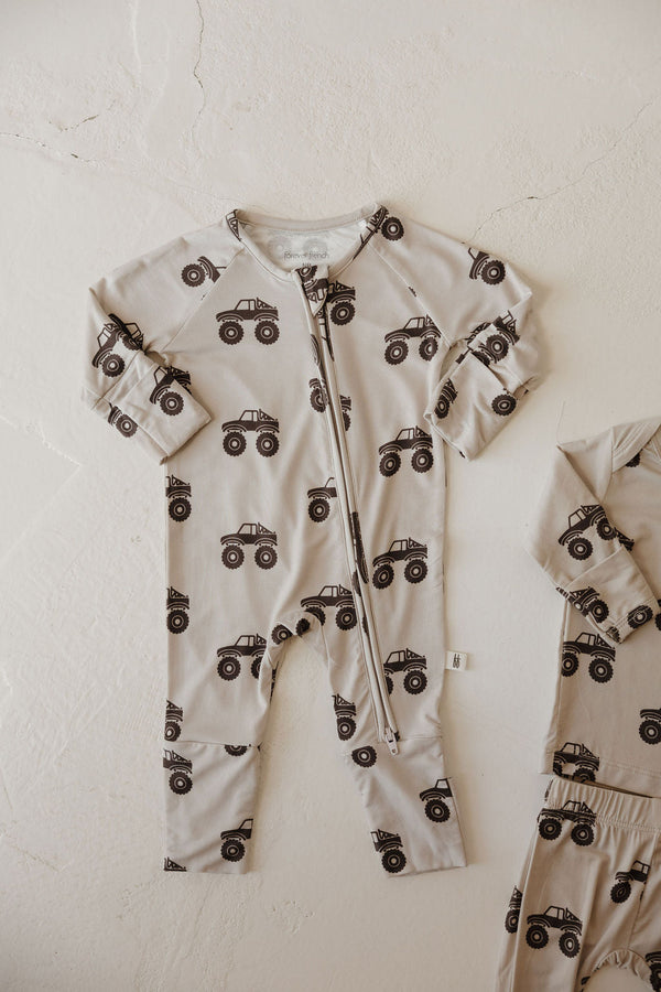 Bamboo Zip Pajamas | Monster Truck