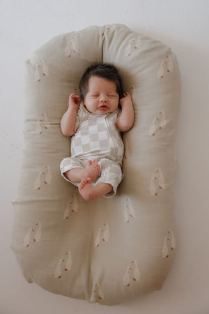 Shortie Bamboo Zip | Checkerboard