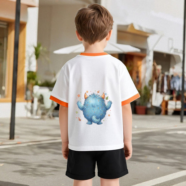 Personalized Blue Monster T-Shirt for Kids - with Custom Name