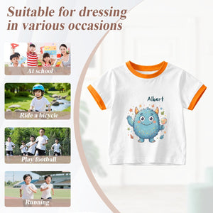 Personalized Blue Monster T-Shirt for Kids - with Custom Name