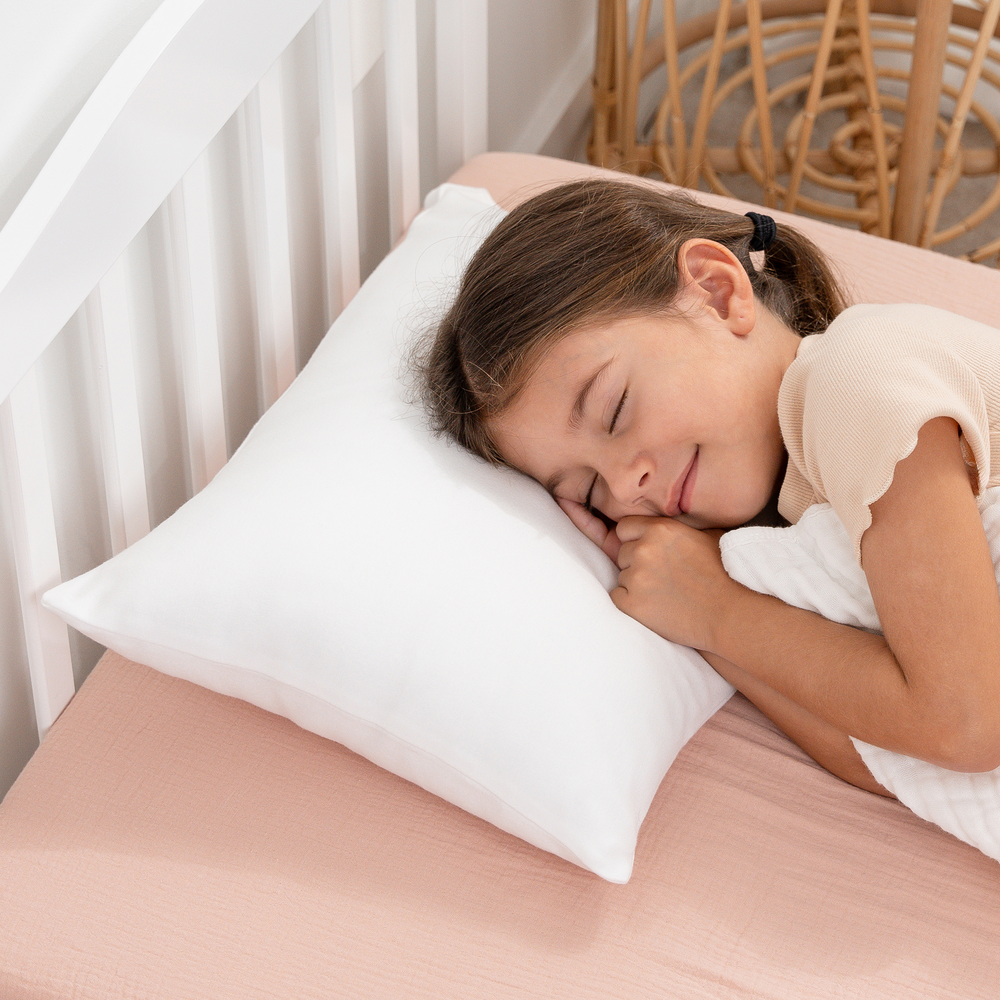 Toddler Pillows with Soft Cotton Pillow Case in White