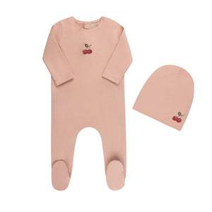Embroidered Cherries/ Boat  Layette Set