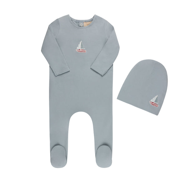 Embroidered Cherries/ Boat  Layette Set