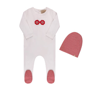 Sunglasses/ Anchor striped Layette Set