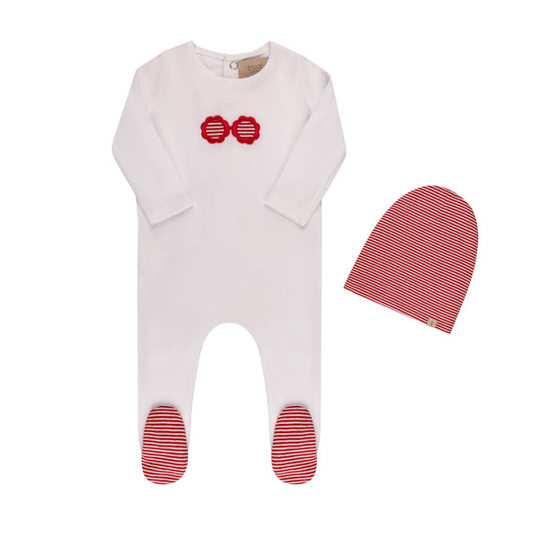 Sunglasses/ Anchor striped Layette Set