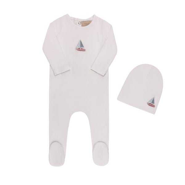 Embroidered Cherries/ Boat  Layette Set
