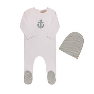 Sunglasses/ Anchor striped Layette Set