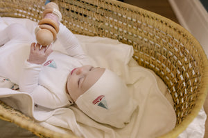 Embroidered Cherries/ Boat  Footie & Hat