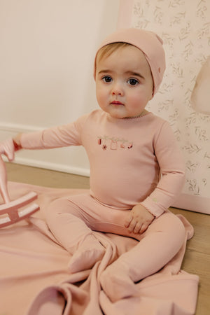 Embroidered Clothesline Footie & Hat