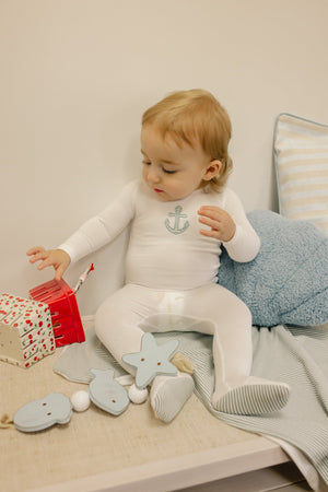 Sunglasses/ Anchor striped Layette Set