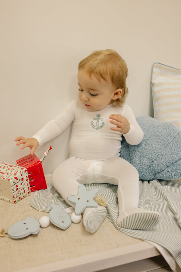 Sunglasses/ Anchor striped Layette Set