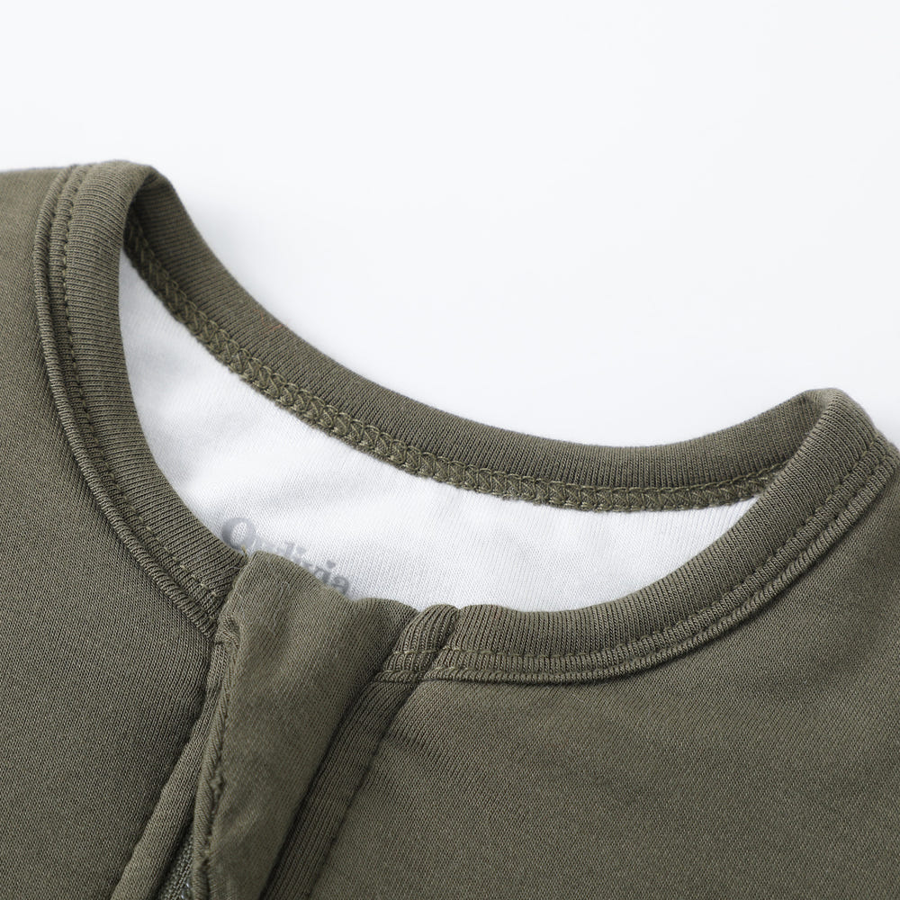 Owlivia Bamboo Rayon Baby Sleep Sack 1.0 TOG in Olive - Unisex sleeping bag for comfortable sleep.