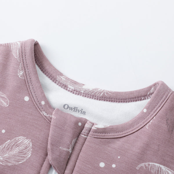 Owlivia Bamboo Rayon Baby Sleep Sack Unisex Sleeping Bag 1.0 TOG -Feather Mauve